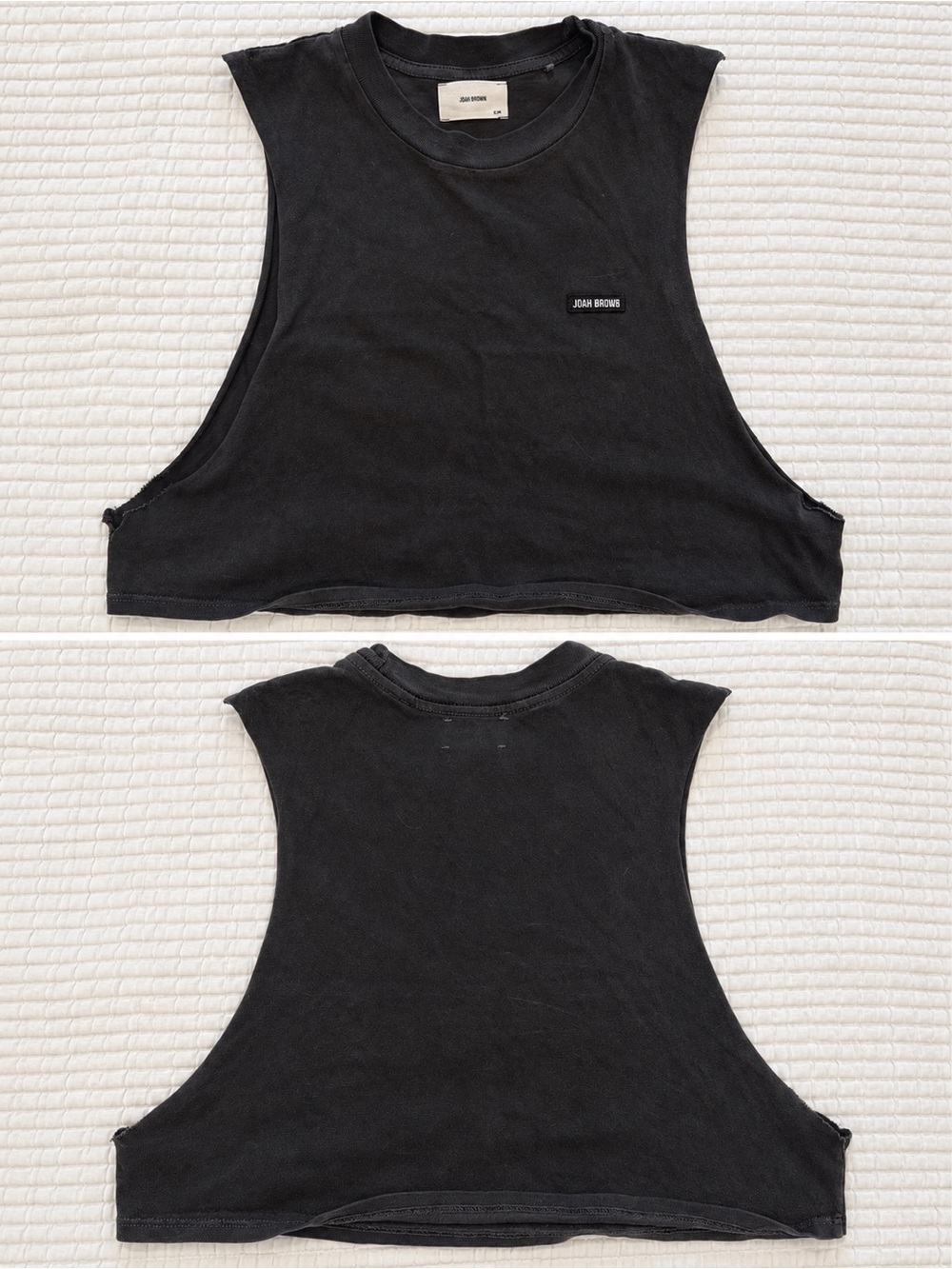 Joah Brown Black Cropped Muscle Tank